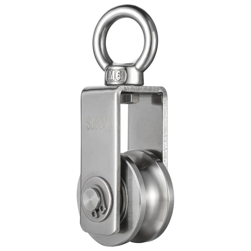 KCNOFNC Cable Pulley Wheel for Rope with Ball Bearings, Smooth No Noise, 360° Swivel Small Wire Pulley for Pulley System Lifting, DIY Home Gym, Winch, 1 Pack - Image 1